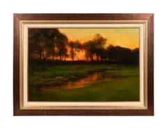 Meadow Stream Sunset by Dennis Sheehan, oil on canvas, sold Oct 2024