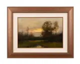 Untitled - Dusk Landscape by Dennis Sheehan, oil on canvas, sold Oct 2024