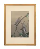 Woodpeckers - circa 1972 by Edward Von Siebold Dingle, watercolor on board, sold Oct 2024