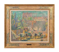 The Demolition of the House of Degas - 1909 by William Samuel Horton, oil on board, sold Oct 2024