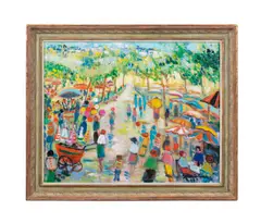Paris Promenade - 1986 by Arthur Weeks, oil on canvas, sold Oct 2024