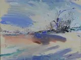 DE artist by Jack Lewis, mixed media on paper, sold Oct 2018