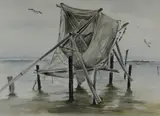 DE artist by Tua Hayes, watercolor on paper, sold Oct 2018