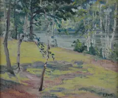 landscape painting by Eunice Fais, oil on canvas board, sold Oct 2018