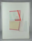 abstract print "August Series #1 by Martha Zelt, mixed media with drypoint, sold Oct 2018
