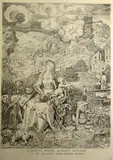 Untitled by Aegidius Sadeler, engraving on laid paper "Madonna and Child in a Landscape", sold Oct 2018