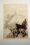 Untitled by Thomas Moran, etching on paper "The Half Dome-View from Moran Point", sold Oct 2018