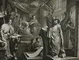 Untitled by William Hogarth, engraving on paper "Paul Before Felix", sold Oct 2018
