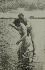 Untitled by Anders Zorn, drypoint etching on paper "The Pilot", sold Oct 2018