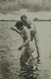 Untitled by Anders Zorn, drypoint etching on paper "The Pilot", sold Oct 2018
