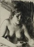 Untitled by Anders Zorn, 1916, drypoint etching on paper "Bust", sold Oct 2018