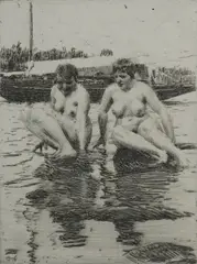 Untitled by Anders Zorn, 1916, drypoint etching on paper "My Models", sold Oct 2018