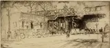 Untitled by Joseph Pennell, etching on paper "Charing Cross Underground Station", sold Oct 2018