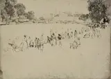 Untitled by Joseph Pennell, etching on paper "Joy Boats", sold Oct 2018