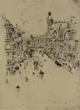Untitled by Joseph Pennell, etching on paper "Farringdon Street", sold Oct 2018