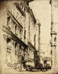 Untitled by Joseph Pennell, etching on paper "The Stock Exchange, sold Oct 2018