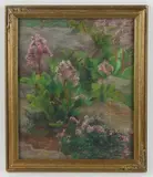 floral landscape by Anna C. Tomlinson, pastel, sold Apr 2023