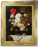 floral still life by Eulalio Garcia Mata, oil on canvas. Provenance: Palm Beach, sold Apr 2023