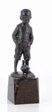 Young boy with duck by Julius Schmidt-Felling, bronze on marble base, sold Sep 2021