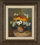 Still Life with African Daisies by Wessel Marais, oil on canvas mounted on board, sold Sep 2021