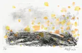 Landscape by Olaf Bischoff, 2020, monotype with watercolour, sold Sep 2021