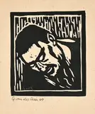 Portrait of A Man by Gunther van der Reis, 1949, linocut, sold Sep 2021