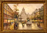 Parisian Scene by Johnny Gaston, oil on canvas, sold Jan 2022
