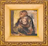 Monkey Mother and Child by Walter Spritzer, oil on canvas, sold Feb 2022