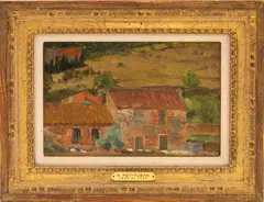 Landscape with Houses by Hippolyte Petitjean, oil on board, sold Feb 2022