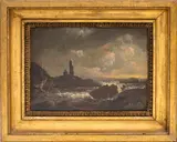 Seascape by Hermanus Koekkoek, oil on canvas board, sold Feb 2022