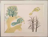Untitled by Salvador Dalí, lithograph of "The Seasons: Winter" with footprints, sold Apr 2022