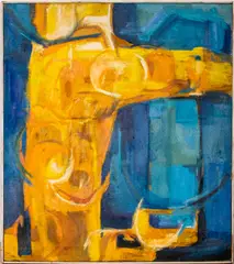 Untitled by Barrie Cooke, oil on canvas, sold Apr 2022