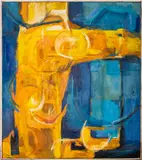Untitled by Barrie Cooke, oil on canvas, sold Apr 2022