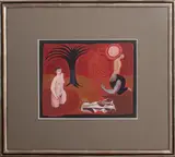Untitled by William Scharf, 1949, gouache on paper, sold Jul 2022