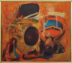 abstraction by William Scharf, oil on canvas, sold Jul 2022