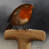 Untitled by Carl Andrew Whitfield, oil on board, sold Jul 2024