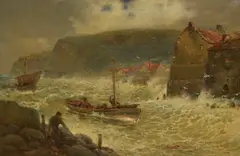 Staithes by William Woodhouse, oil on canvas, sold Jul 2024