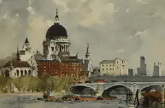 Untitled by Edward Wesson, watercolour, sold Jul 2024