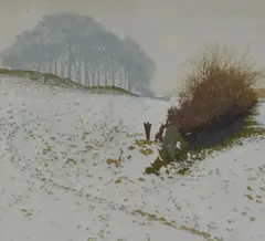 Winter Pasture by Kenneth Leech, screenprint, sold Jun 2024
