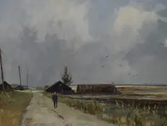 The Fen Drove by Anthony Lay, acrylic, sold Jun 2024