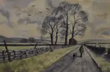 Road from Burtersett to Semerwater by Elisabeth Ann, watercolour, sold Jun 2024
