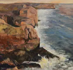 Untitled by Jennifer Wheten, acrylic on board, sold Jun 2024
