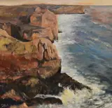 Untitled by Jennifer Wheten, acrylic on board, sold Jun 2024