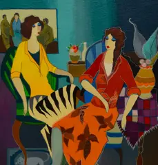 Parlour Time by Itzchak Tarkay, serigraph, sold Jun 2024
