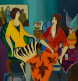 Parlour Time by Itzchak Tarkay, serigraph, sold Jun 2024