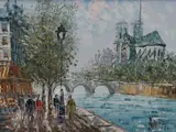 Untitled by Caroline C. Burnett, oil on board, sold May 2024