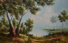 Untitled by Hans Heysen, oil on canvas, sold May 2024
