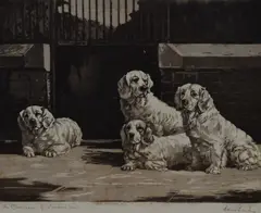 The Clumbers of Sandringham by Reuben Ward Binks, print, sold May 2024