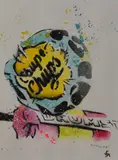 Blueberry Pop! by Sarah Graham, mixed media, sold May 2024