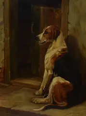 Untitled by Wright Barker, oil on board, sold Apr 2024